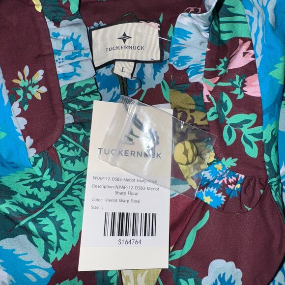 Tuckernuck Oxblood Verdant Floral Alice Dress - L - Picture 8 of 10